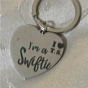 Heart-Shaped Silver Keychain for Swiftie Fans